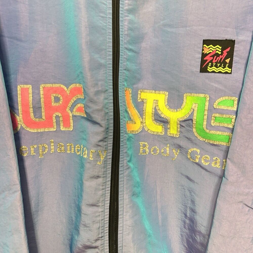 Vintage Surf Style Iridescent Windbreaker Jacket & Pants - Picture 2 of 10